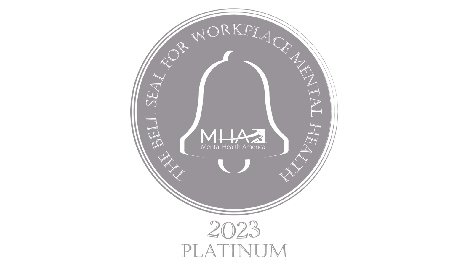 Mental Health America (MHA) Platinum Bell Seal logo