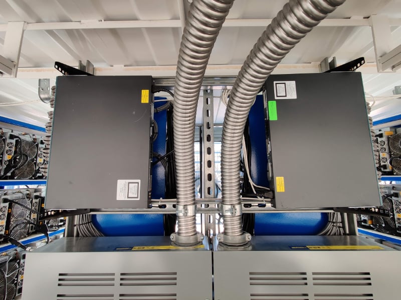 Cryptocurrency mining electrical houses (eHouses) - Inside network switches