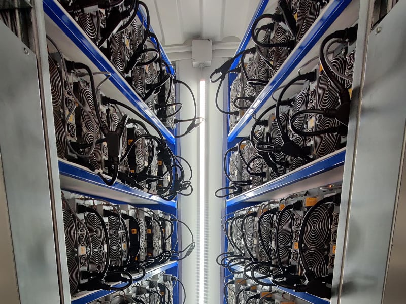 Cryptocurrency mining electrical houses (eHouses) - Inside shelves