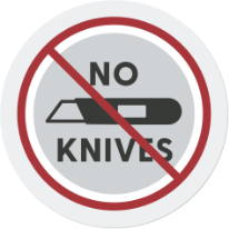 FTI's No Knives logo