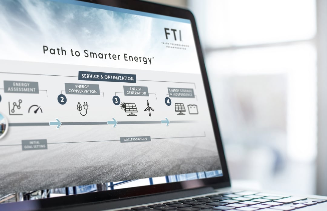 FTI's Path to Smarter Energy shown on a laptop screen