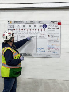 FTI Team Member Completing ORM Board